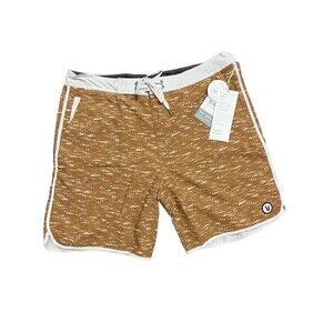 Vuori Men’s Cruise Board Shorts Color Caramel Slub Yellow Size 33 New w/tag